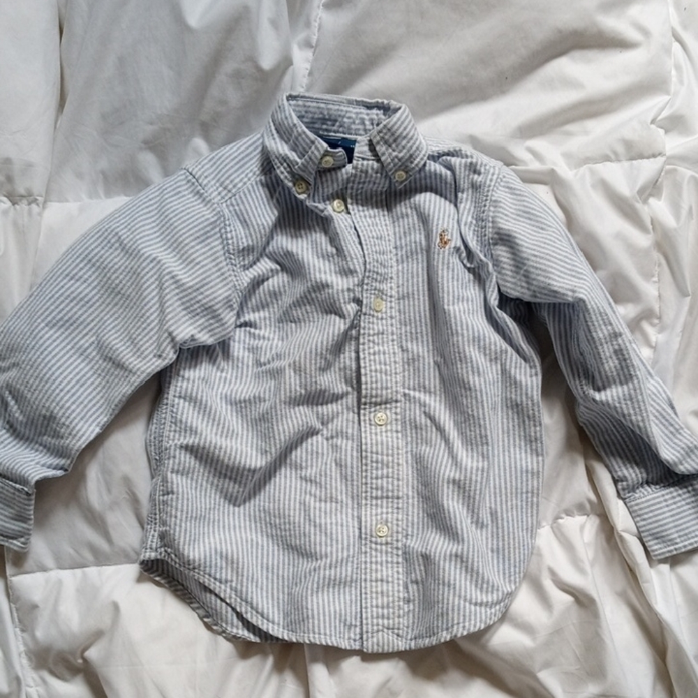 Ralph Lauren Classic Blue and White Pinstripe Button Down